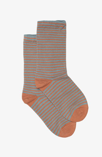 Stripe Sock - Sage & Apricot
