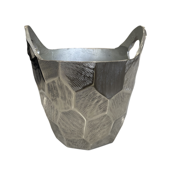 Raw Silver Chisel Round Wine Cooler