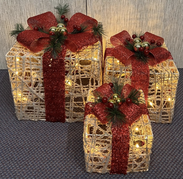 Jute Present with Red Bow - Medium
