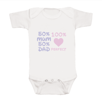 Baby Talk Onesies - 50% Mum 50% Dad