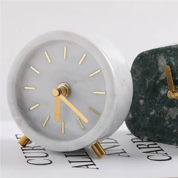 Marble Desk Top Clock - Grey