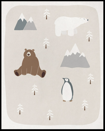 Nordic Mountain Friends Canvas