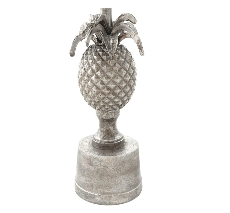 Bermuda Antique Nickel Pineapple Table Lamp with Black Shade