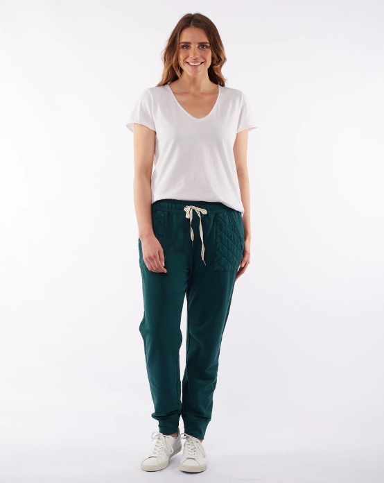 Quilted Pocket Pant - Alpine Green
