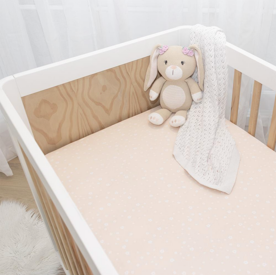 2pk Jersey Cot Fitted Sheet - Ava/Blush