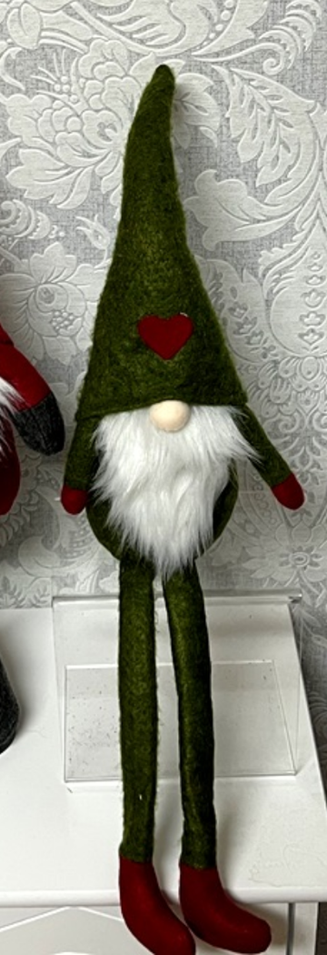 Gnome Sitting with long legs - Green