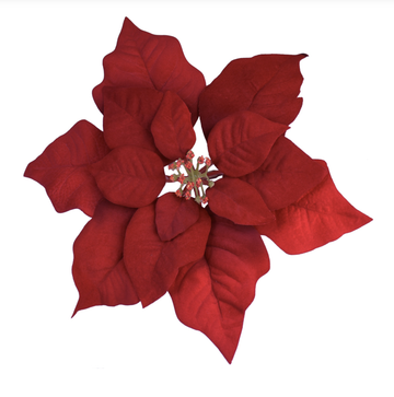 Poinsettia with Clip - Red