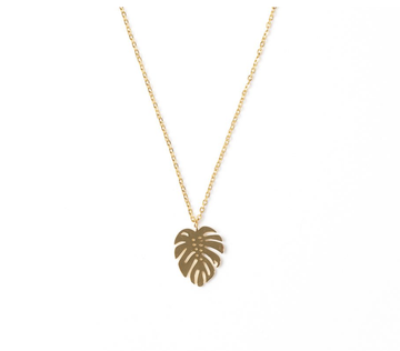 Monstera Gold Necklace