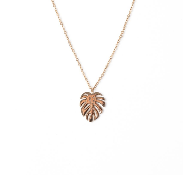 Monstera Rose Necklace