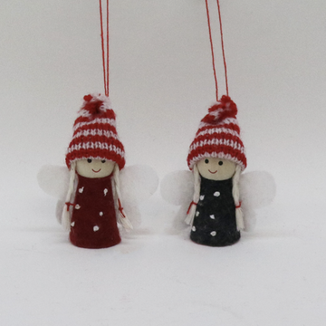 Red & Grey Nordic Angels Hanging