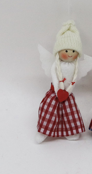 Hanging Nordic Big Angel - Red & White Skirt