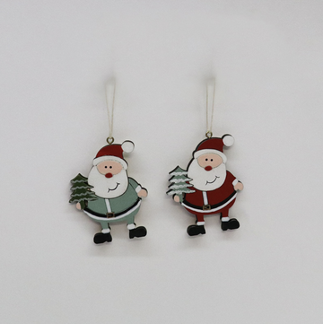Whimsical Wooden Santa with Tree Hanger