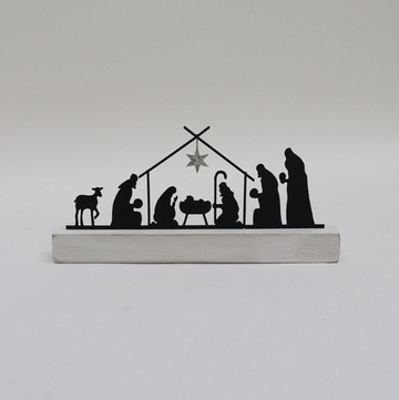 Whimsical Metal Nativity Scene