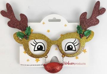 Reindeer Glasses - Gold
