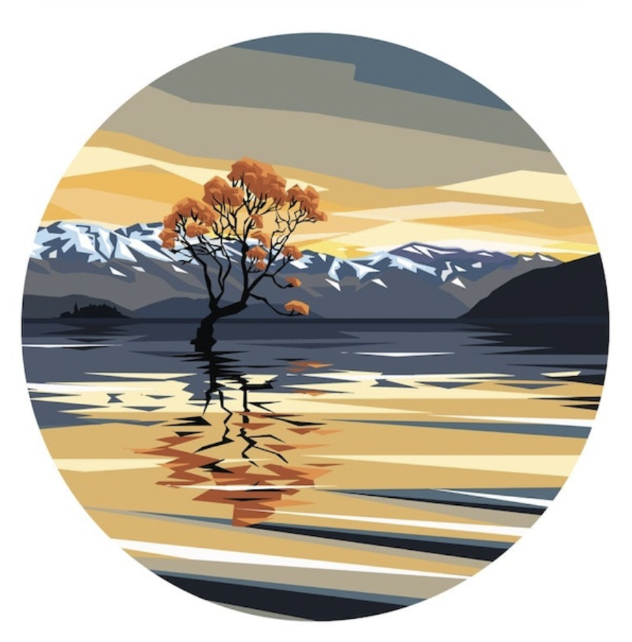 Wall Decal - Wanaka Tree Sunset/50cm