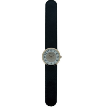 Slap Glitter Watch - Black with Rose Gold Face