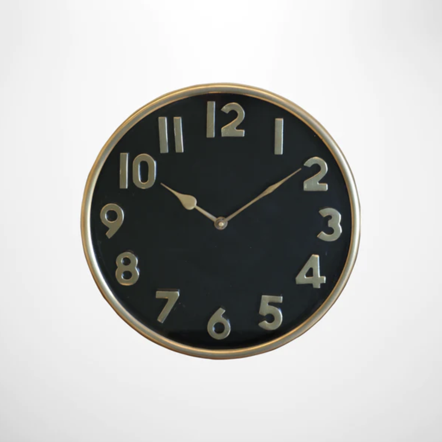 Metro Brass Finish Round Clock