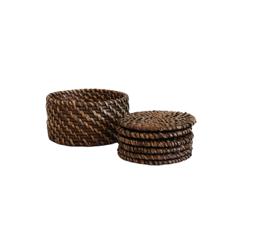 Bermuda Coasters In Walnut Rattan - Set of 6