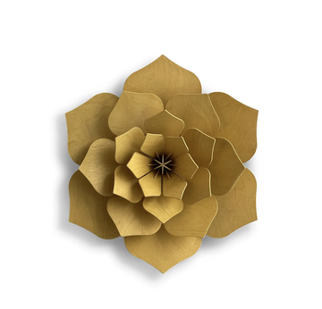 3D Wooden Decoration Flower, 15cm - Honey Yellow