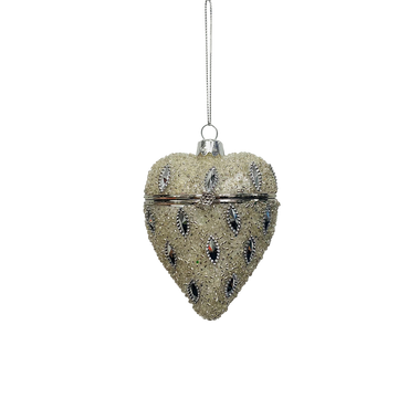 Gem Glass Openable Heart Hanging Decoration