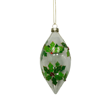 Clear Glass Ivy Olive Hanging Decoration