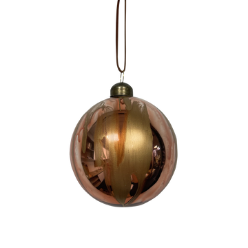 Pink Bronzed Marbled Glass Hanging Decoration