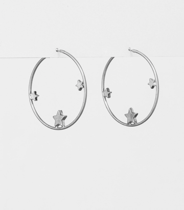 Silver Star Sphere Earrings