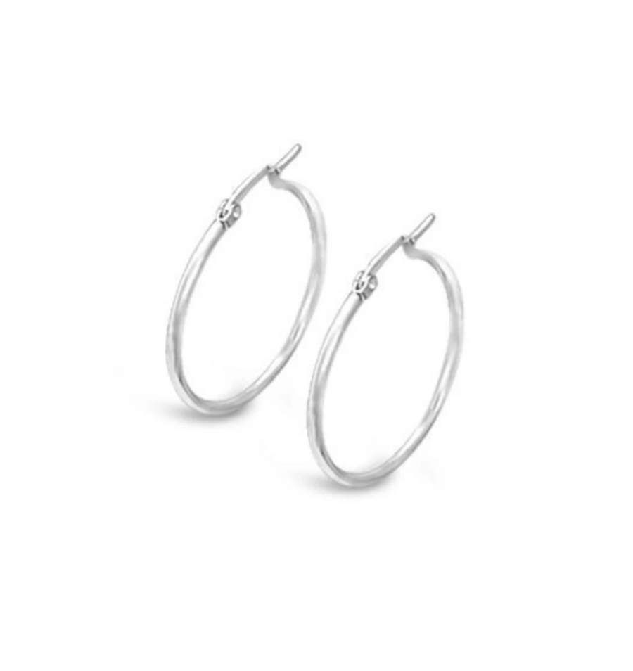 Hooplah Round Earrings - Silver