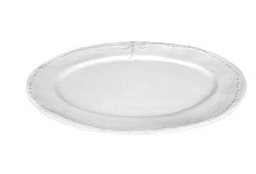 Dragonfly Stoneware White Oval Platter - Small