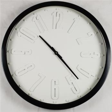 Black with White Face Metal Wall Clock
