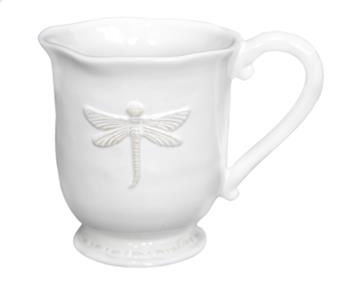 Dragonfly Stoneware White Mug - Set of 4