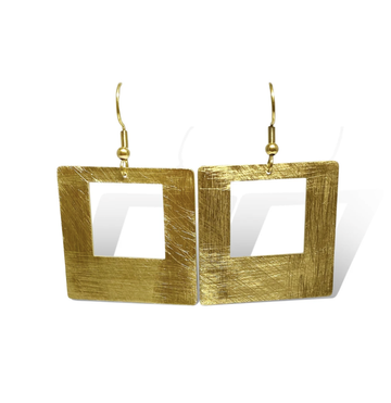 Carre Square Earrings - Gold