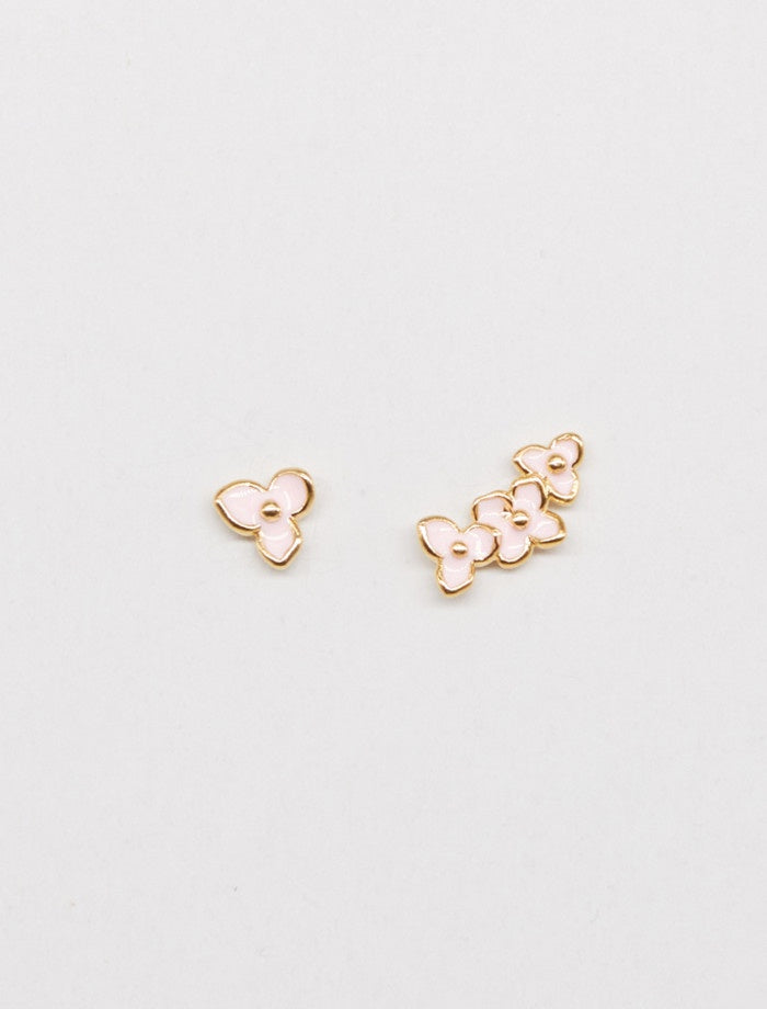 Flower Chain Earring - Pink
