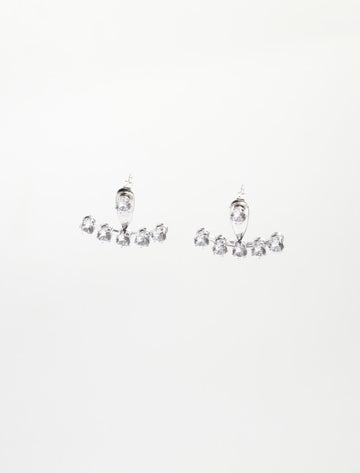 Earrings - Silver & Crystal Ear Jackets