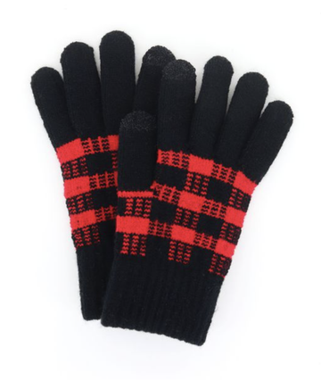 Britts Knits Buffalo Plaid Gloves - Red