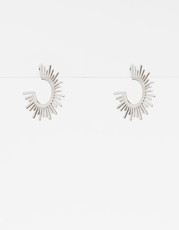 Silver Sunburst Earring