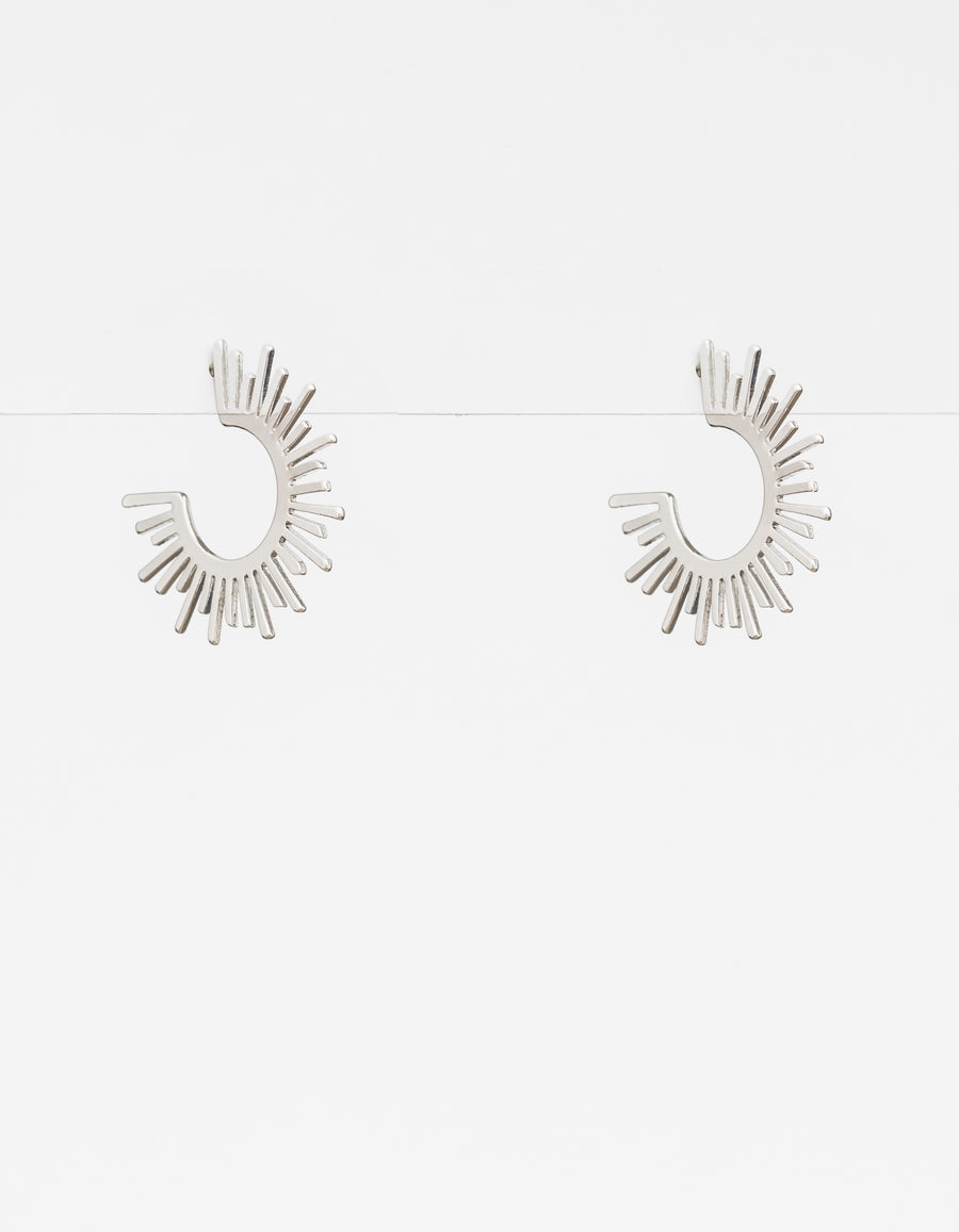 Silver Sunburst Earring