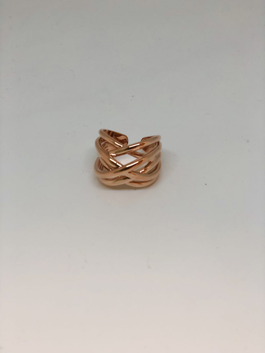 Rose Gold Tracks Ring