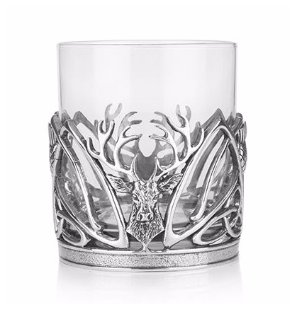 Pewter Stag Whiskey Glass