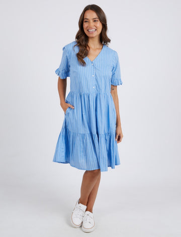 Hailey Stripe Dress - Azure
