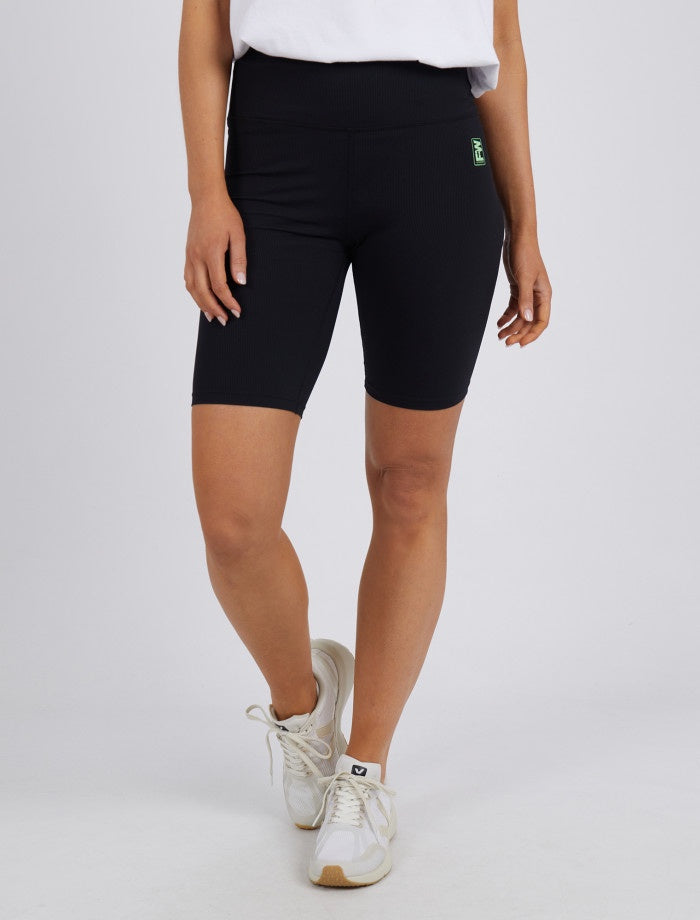 Luxe Rib Bike Short - Washed Black