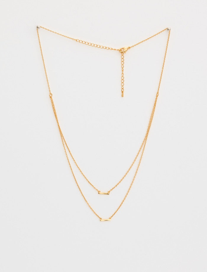 Duo Bar Necklace - Gold